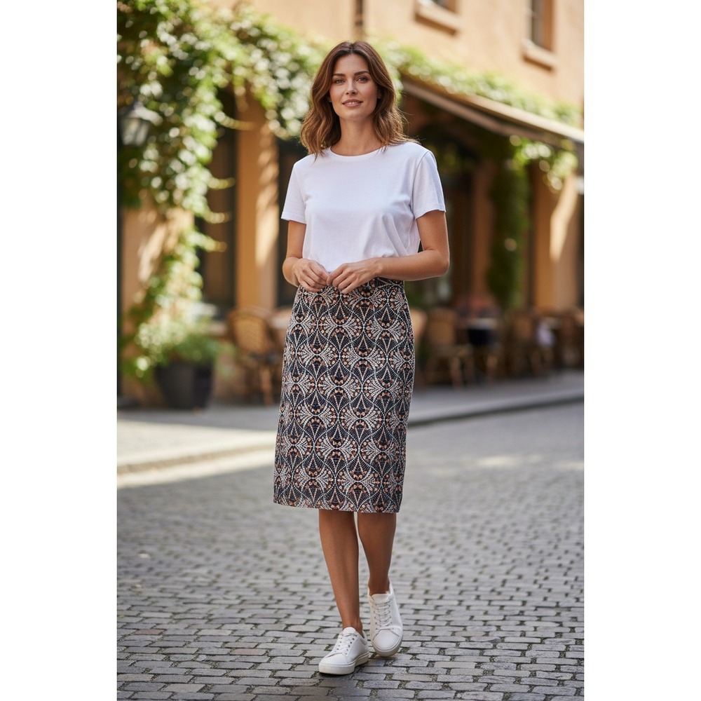 Anthropologie Moulinette Soeurs Embroidered Lace Skirt Navy‎ Multi Size 0